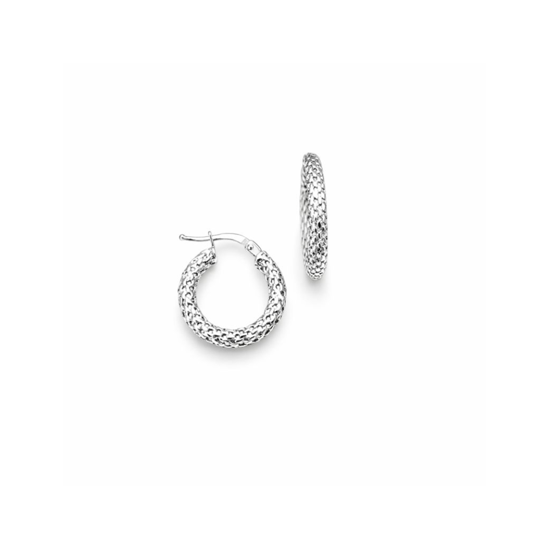 Argollas Oro Blanco Trenzado