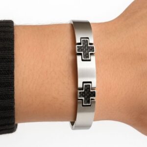 pulsera acero y carbono