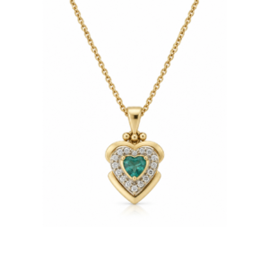 Gargantilla corazon de esmeralda