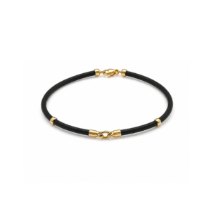 Pulsera caucho y oro